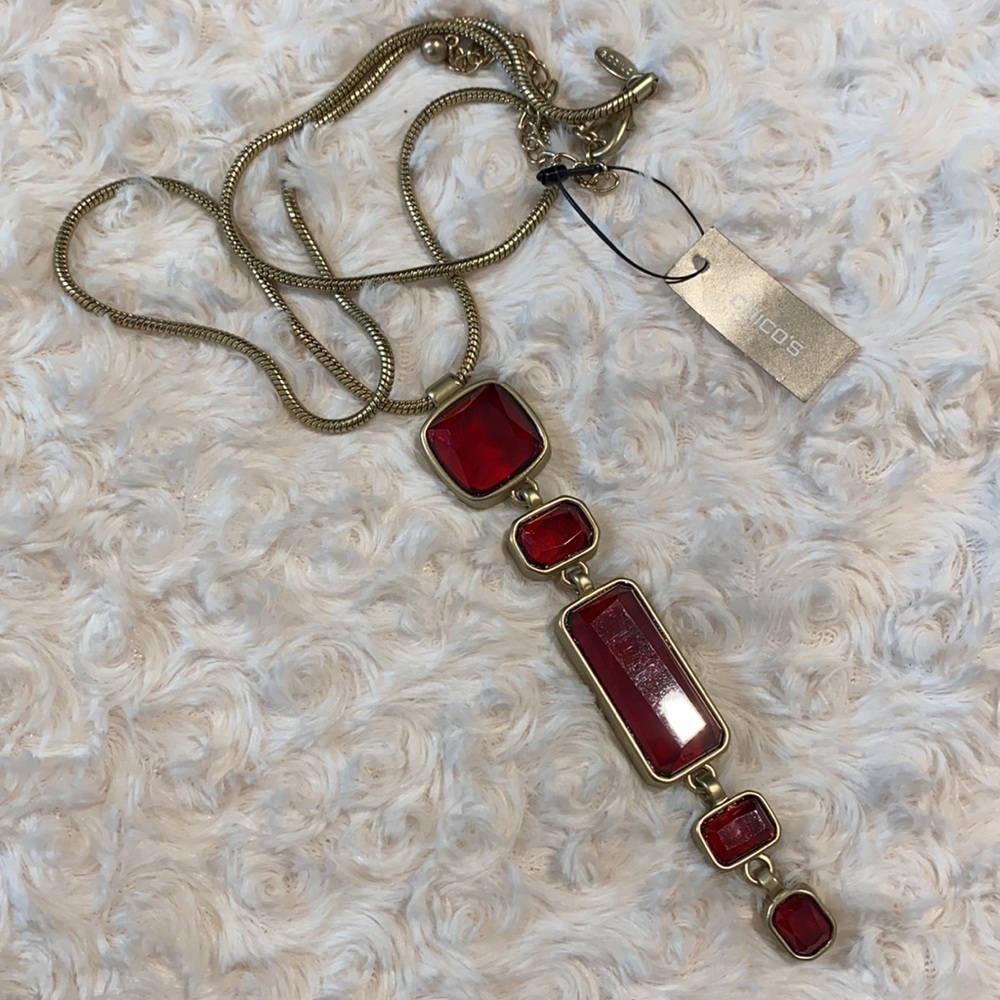 Chicos Briley Red Pendant Necklace - Picture 7 of 11